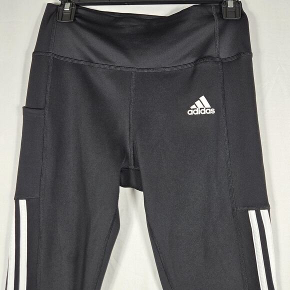 Adidas Leggings Lot Womens M Black AEROREADY Primegreen 3 Stripe Athletic Pants - Picture 8 of 12